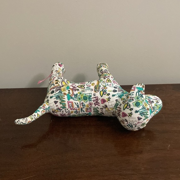 3 for $12 Bundle sale! Victoria's Secret Pink Plush Cloth Dog Graffiti Love - Picture 6 of 9